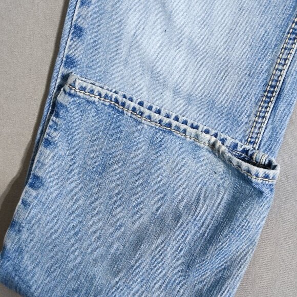 Rock & Roll Denim men's size 31X34 hard washed denim blue Pistol Straight jeans - Picture 9 of 16